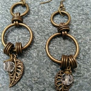 Gold metal earrings